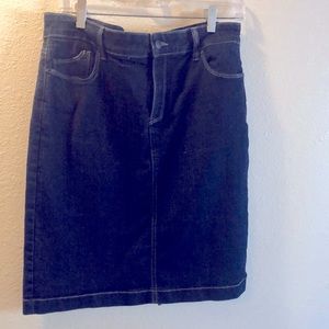 Knee length denim skirt
